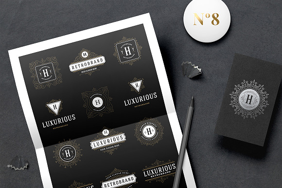250 ornaments logos & monograms in Logo Templates - product preview 9