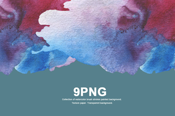 9 png watercolor brush strokes in Textures - product preview 3