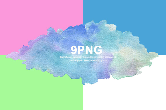 9 png watercolor brush strokes in Textures - product preview 6