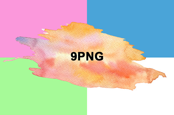 9 png watercolor brush strokes in Textures - product preview 8