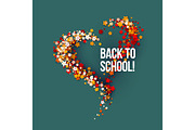 Back to School poster with frame flowers
