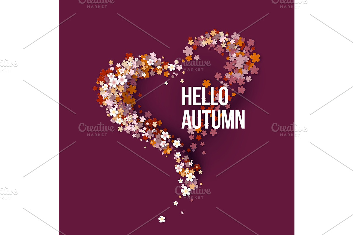 Hello autumn title texts poster in Illustrations - product preview 8