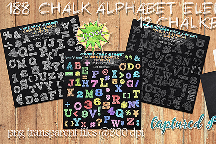 188 Chalk Alphabet Elements & Paper