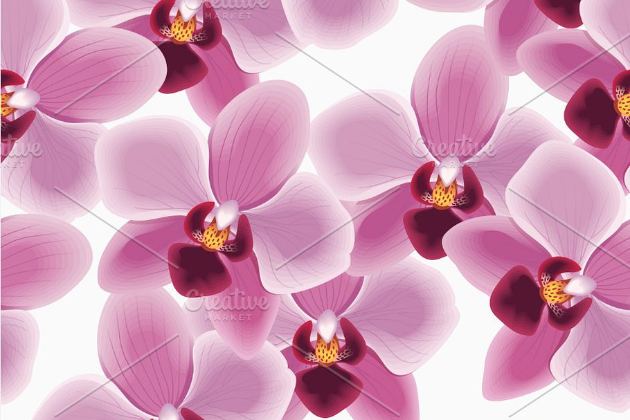 Orchid seamless pattern in Patterns - product preview 8
