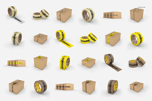 Packing Tape Many Types Mockup Set in Product Mockups - product preview 1