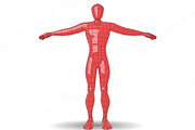 Wire mesh man plastic red