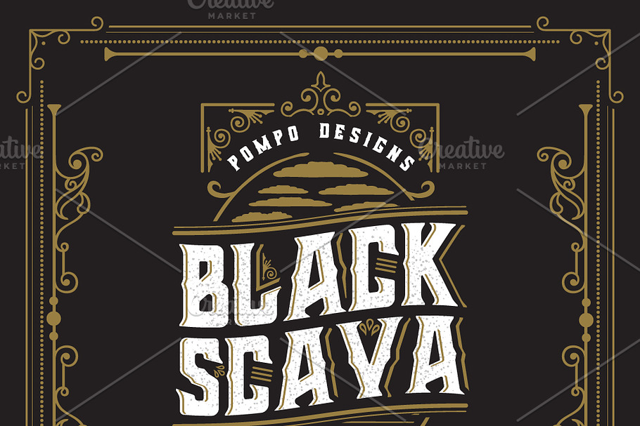 BLackScava + Ornaments + texture in Display Fonts - product preview 8