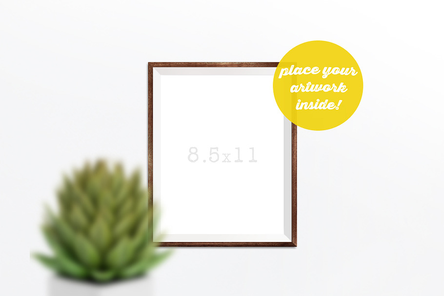 Frame Mockup with a Potted Flower in Print Mockups - product preview 8