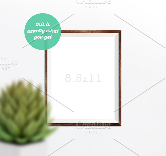 Frame Mockup with a Potted Flower in Print Mockups - product preview 1