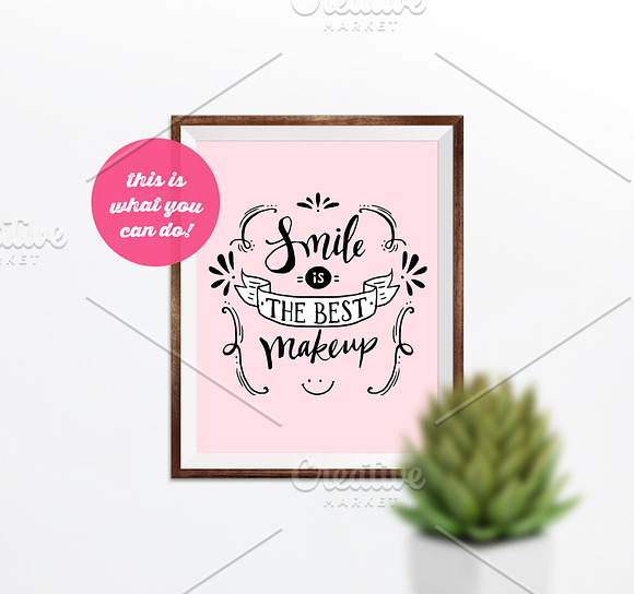 Frame Mockup with a Potted Flower in Print Mockups - product preview 2