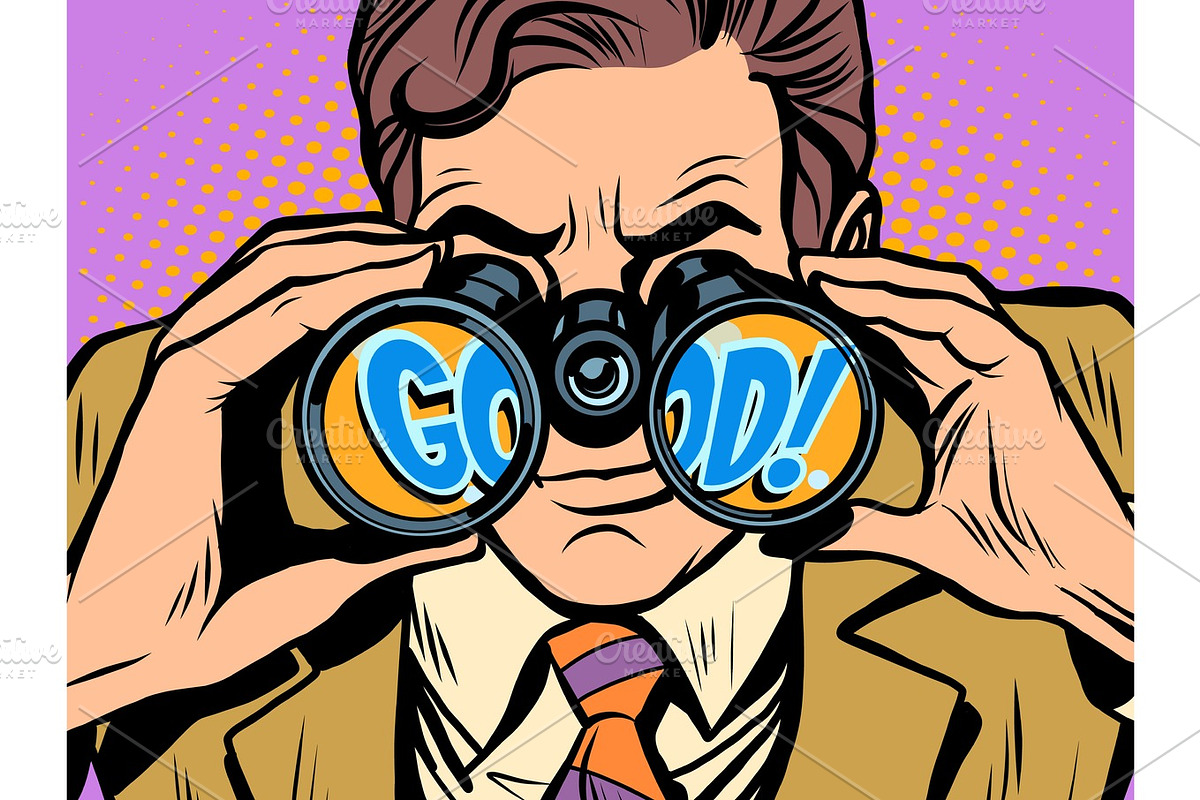 Good Businessman looking through binoculars in Illustrations - product preview 8