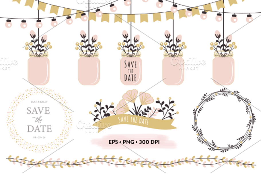 Save the Date Cliparts EPS & PNG
