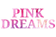 Watercolor Pink Dreams phrase vector