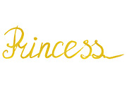 Golden gold Princess word lettering