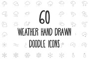 60 Weather Hand Drawn Doodle Icons