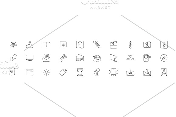 100 Communication Hand Drawn Icons in Communication Icons - product preview 2