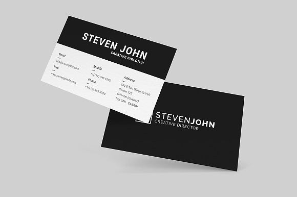 Black Minimal Business Card in Business Card Templates - product preview 1