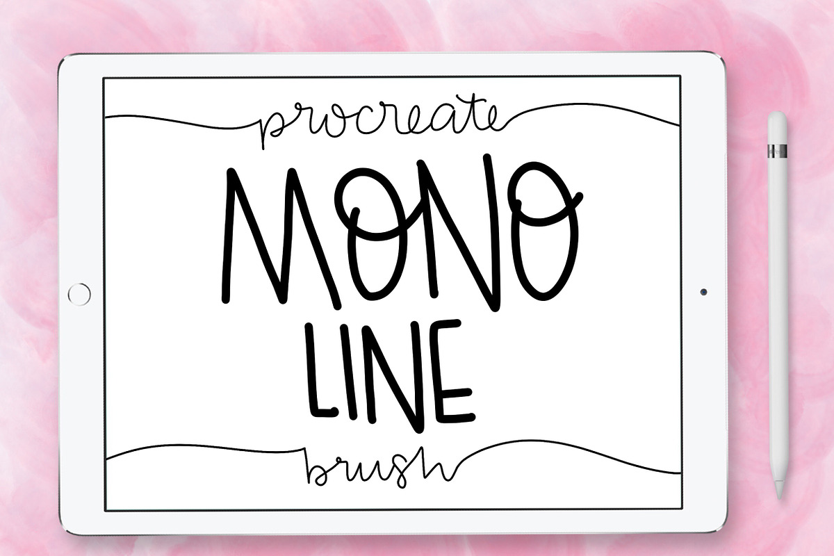 Mono Line Procreate Brush in Photoshop Brushes - product preview 8