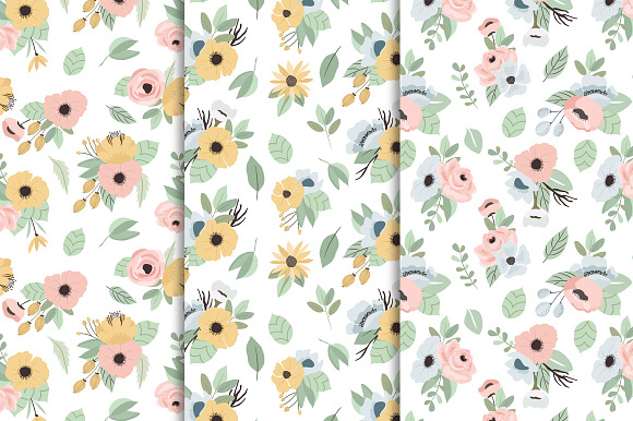 Little Garden- Digital Papers in Patterns - product preview 2