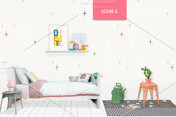 Kids Room Wall/Frame Mock Up 5 in Print Mockups - product preview 1