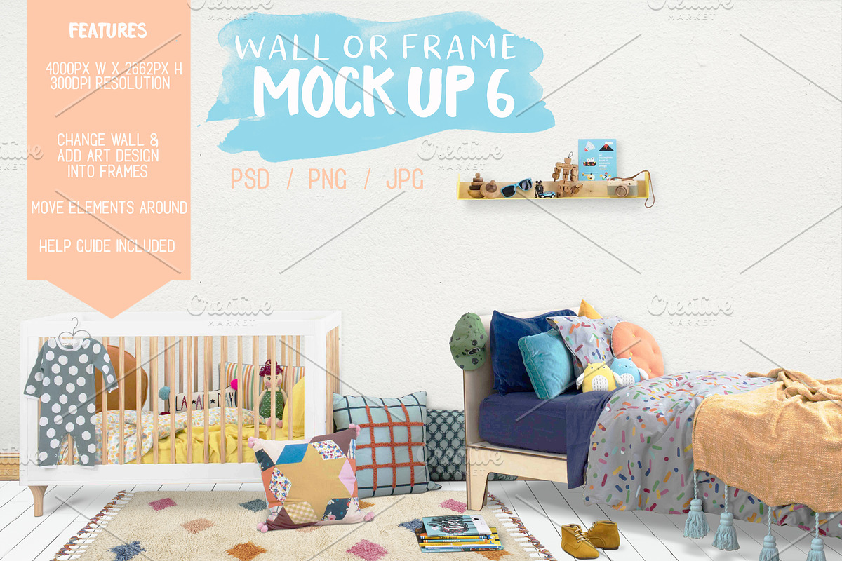 Kids Room Wall/Frame Mock Up 6 in Print Mockups - product preview 8