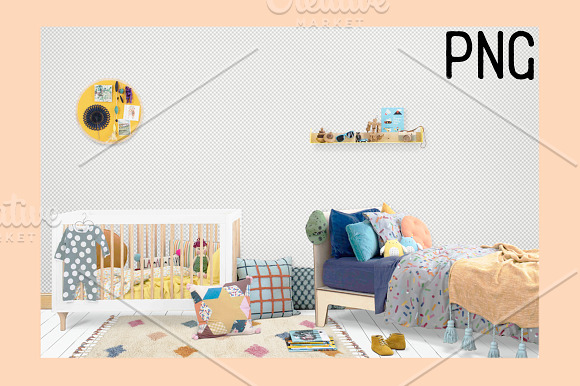 Kids Room Wall/Frame Mock Up 6 in Print Mockups - product preview 3