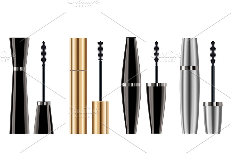 Set of mascara brush for makeup in Illustrations - product preview 8