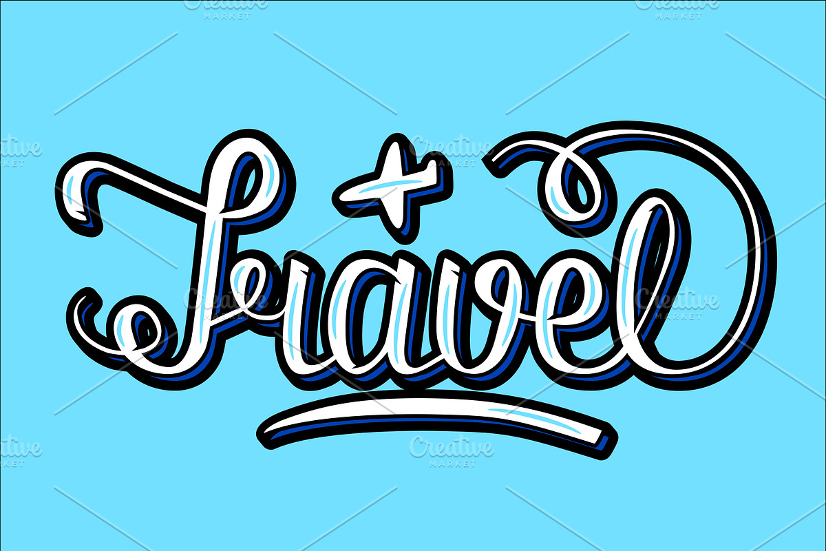 Travel lettering with volume in Illustrations - product preview 8
