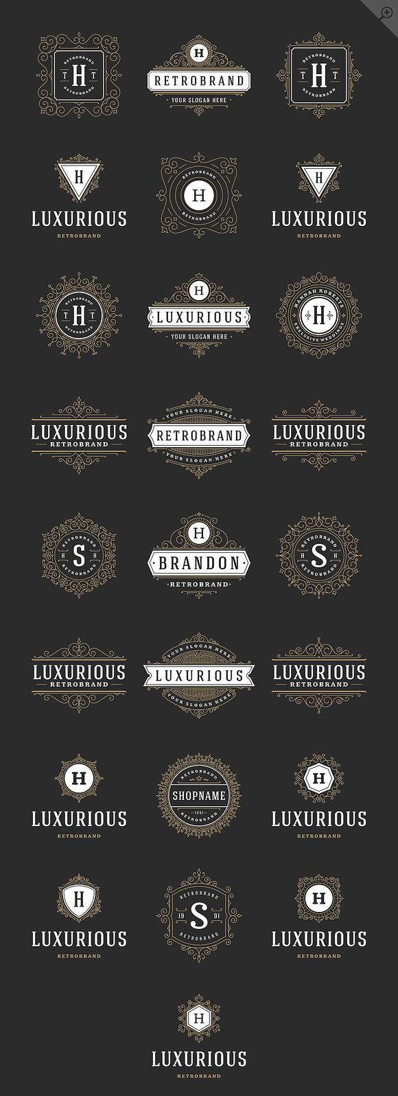 250 ornaments logos & monograms in Logo Templates - product preview 10