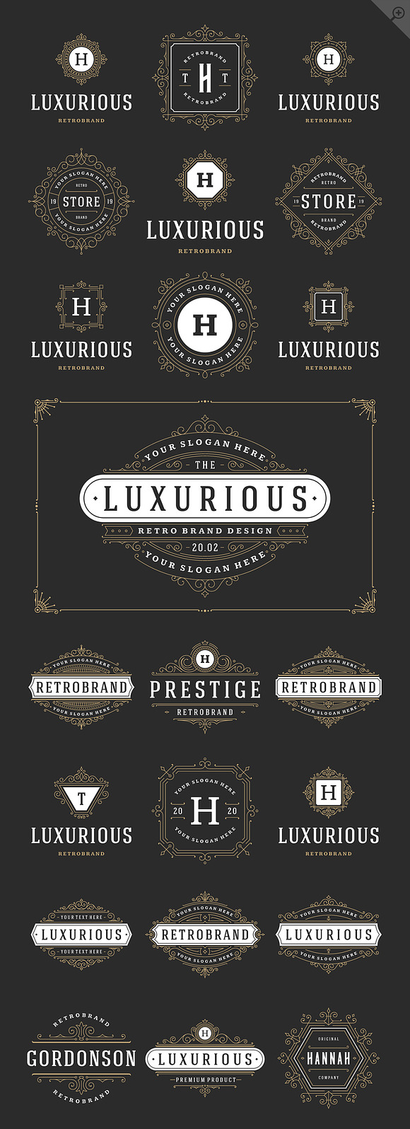 250 ornaments logos & monograms in Logo Templates - product preview 11