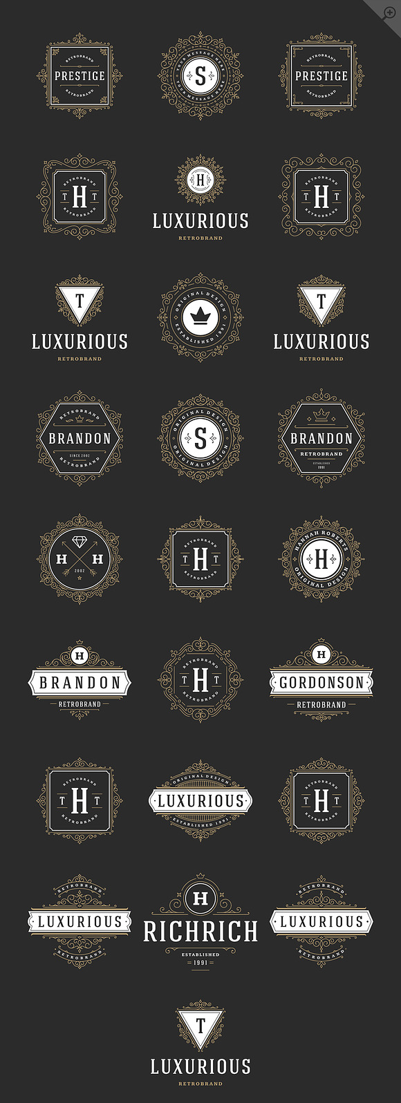 250 ornaments logos & monograms in Logo Templates - product preview 12