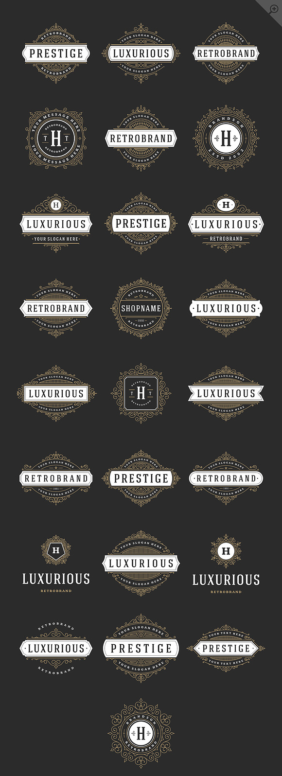250 ornaments logos & monograms in Logo Templates - product preview 13