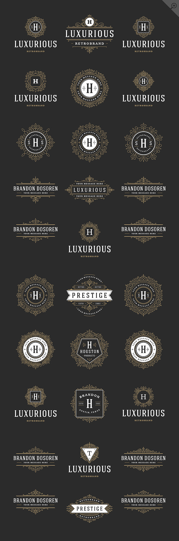 250 ornaments logos & monograms in Logo Templates - product preview 14