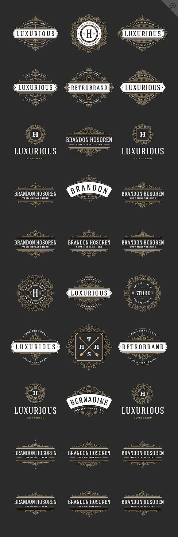 250 ornaments logos & monograms in Logo Templates - product preview 16