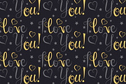 Seamless pattern I love you vector