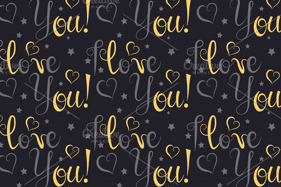 Seamless pattern I love you vector in Illustrations - product preview 8