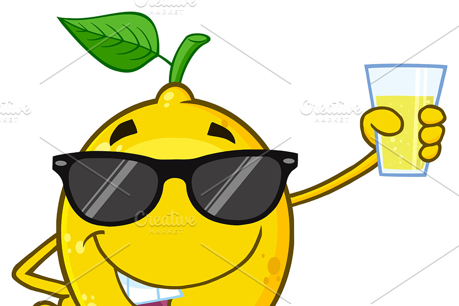 Lemon Fruit With Sunglasses in Illustrations - product preview 8