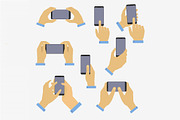 Set of hands holding smart phone