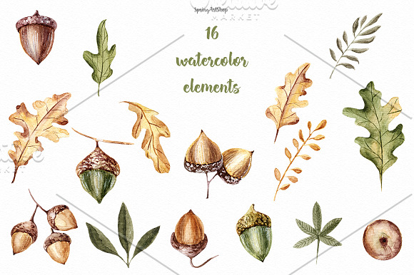 Autumn is coming! Watercolor set in Illustrations - product preview 2