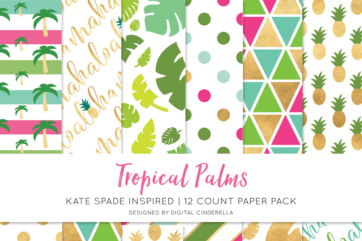 Tropical Palms Digital Paper in Patterns - product preview 8