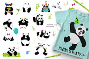 Panda's life - set with cute pandas
