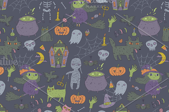 Happy Halloween pattern, characters in Patterns - product preview 1