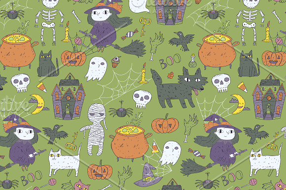Happy Halloween pattern, characters in Patterns - product preview 2