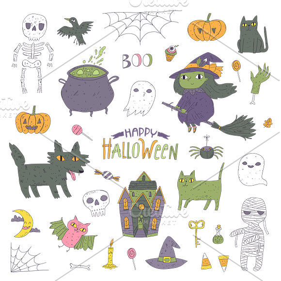 Happy Halloween pattern, characters in Patterns - product preview 3