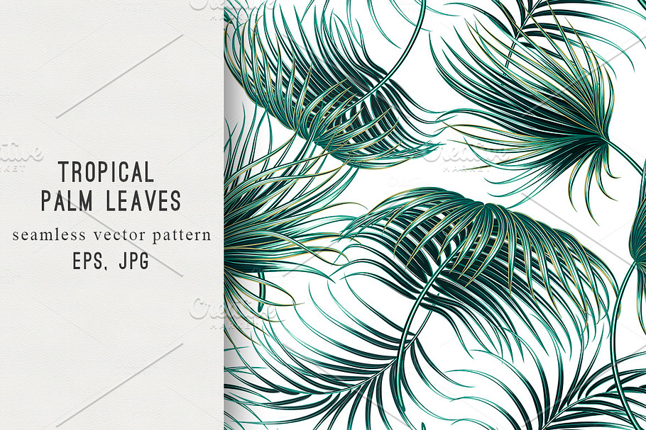Tropical palm leaves pattern in Patterns - product preview 8