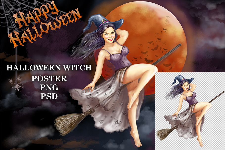 Halloween witch Pin up girl