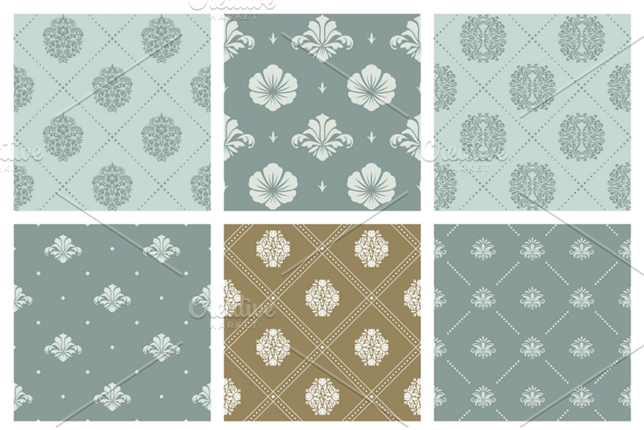 Damask wallpaper background set in Patterns - product preview 8