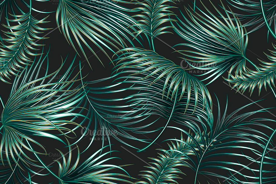 Tropical palm leaves pattern in Patterns - product preview 8