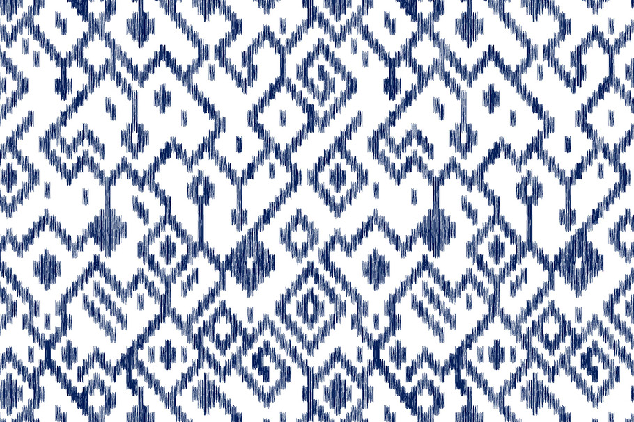 Blue ikat ethnic seamless pattern in Patterns - product preview 8