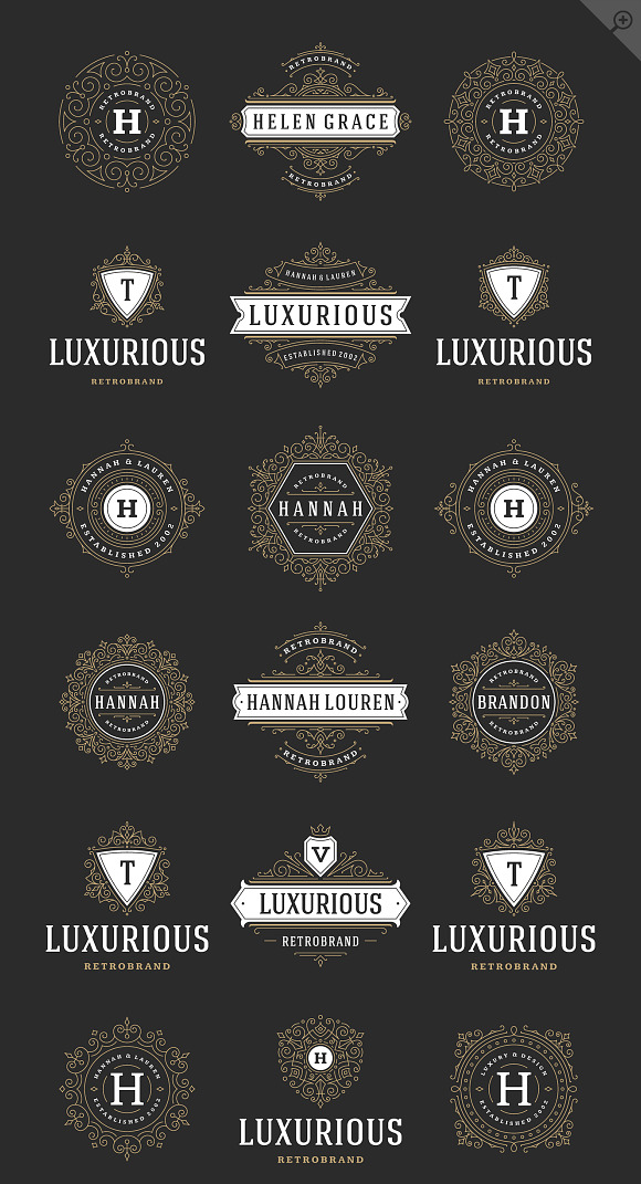50 ornaments logos & monograms in Logo Templates - product preview 11